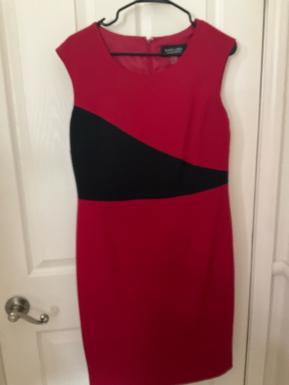 Red and Black Sheath Dress - Classic Office Chic 8 M